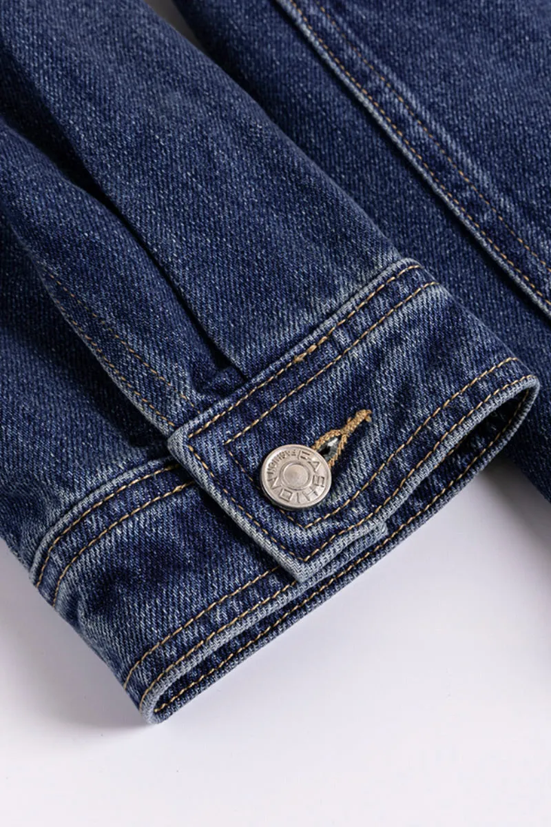 Relaxed Mid-Length Utility Denim Shirt Jacket