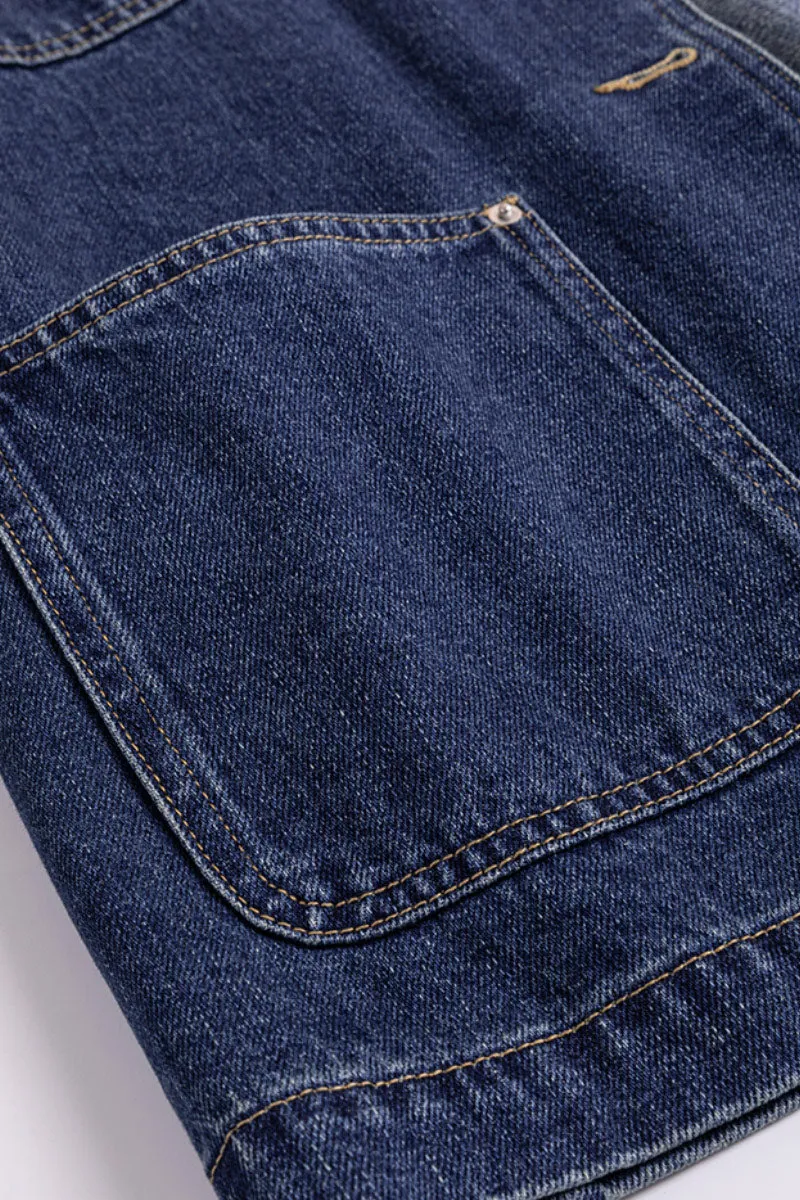 Relaxed Mid-Length Utility Denim Shirt Jacket