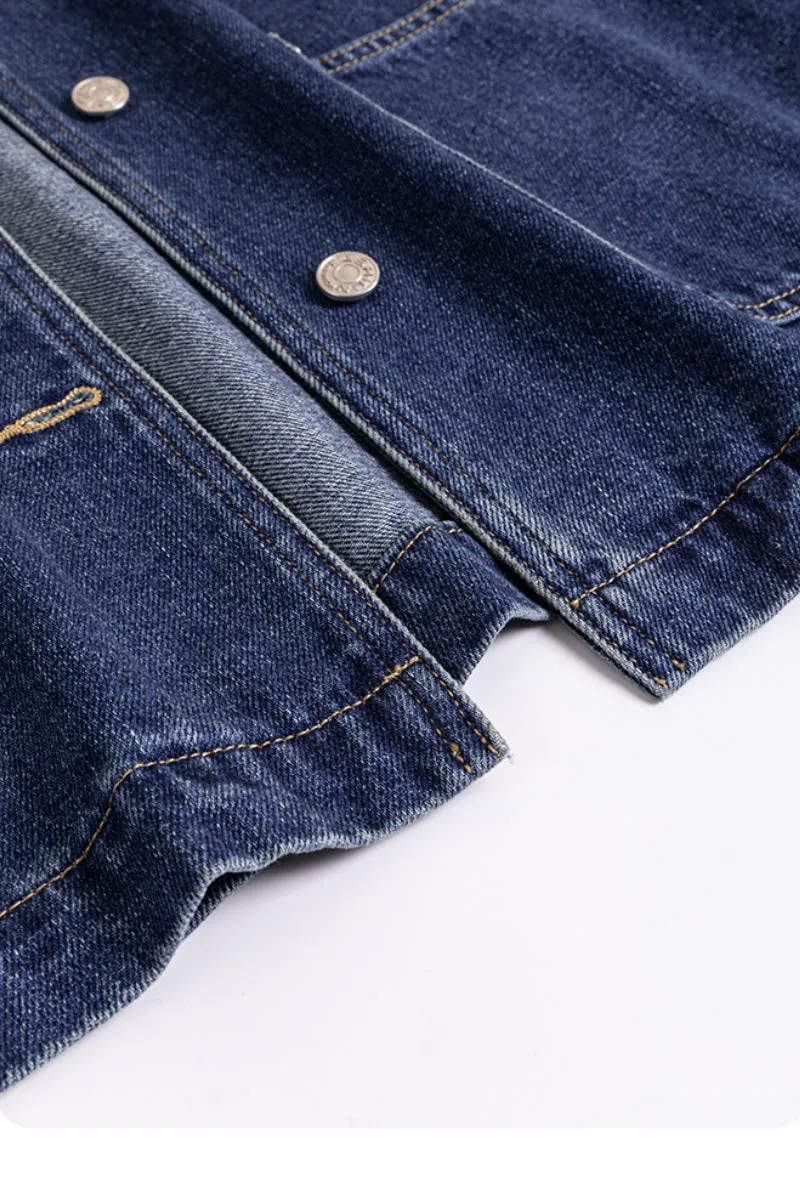Relaxed Mid-Length Utility Denim Shirt Jacket