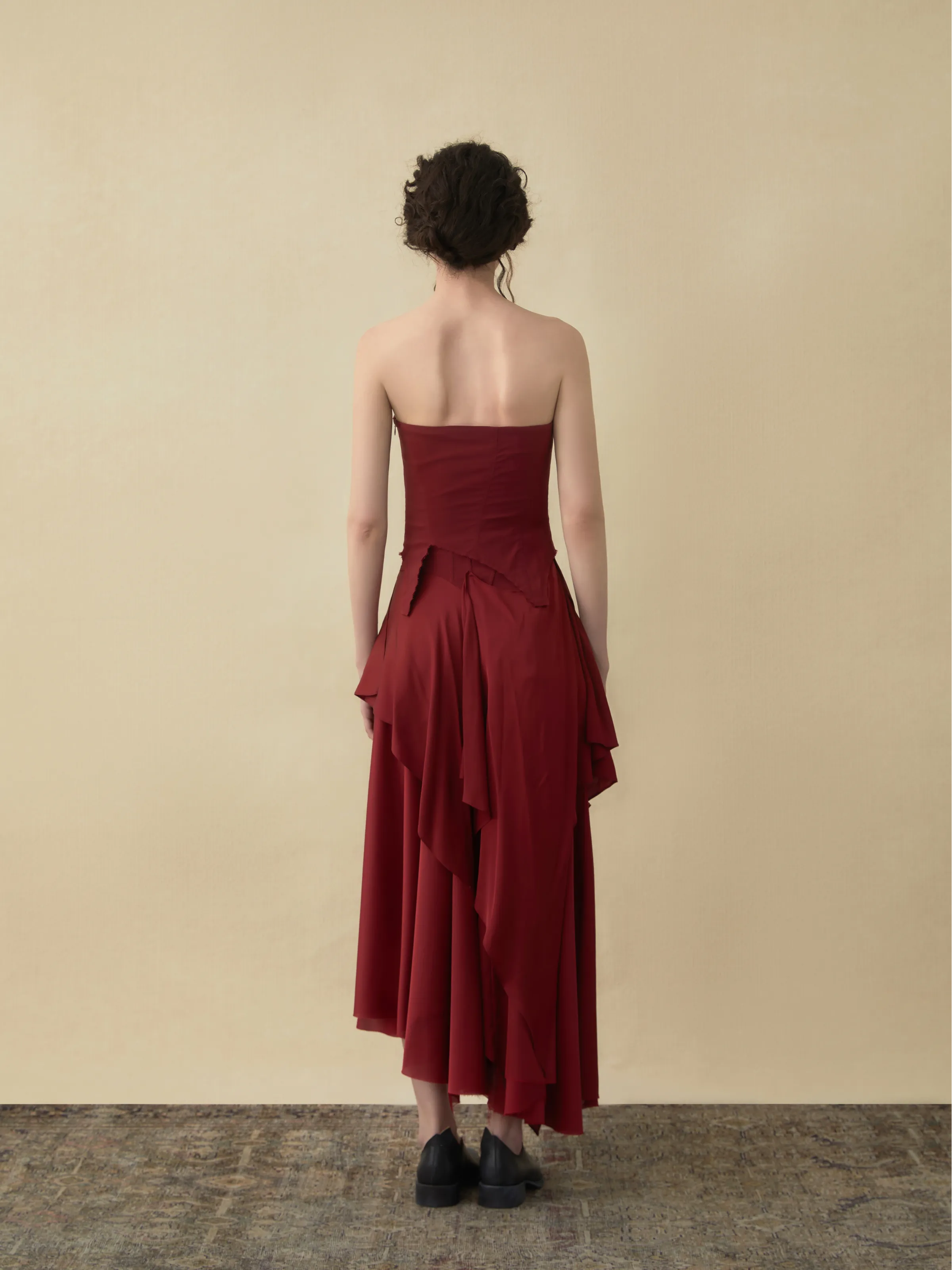 Rose Folded Layers Tube Top