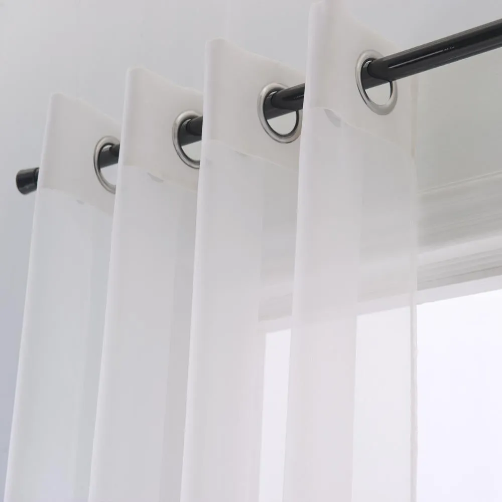 RT Designers Collection Cara One Sheer Grommet Light Filtering Curtain Panel 54" x 90" Beige