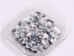 Silver Center Hole Square Plastic Sequins(Wholesale)