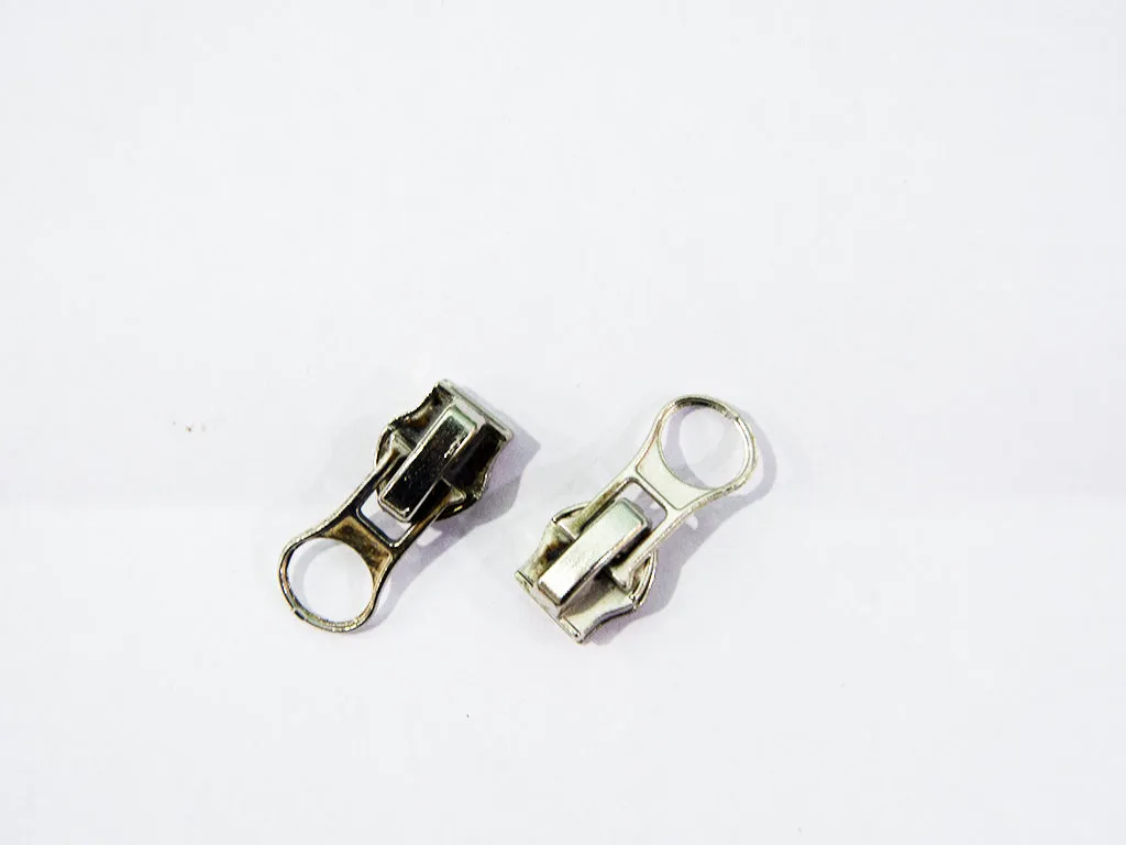 Silver Nickel Zipper Sliders / Pull Tab