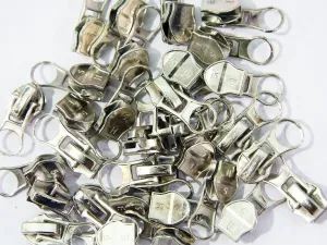 Silver Nickel Zipper Sliders / Pull Tab