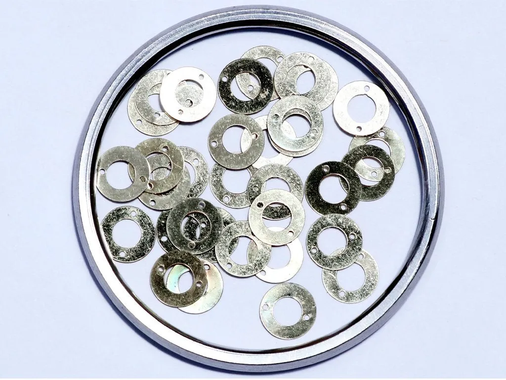Silver Two Hole Ring Plastic Sequins- 14 mm(Wholesale)