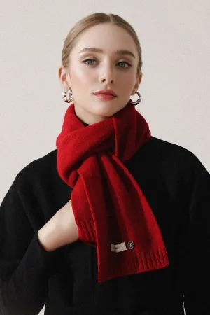 Soft 100 Wool Ribbed Knit Scarf