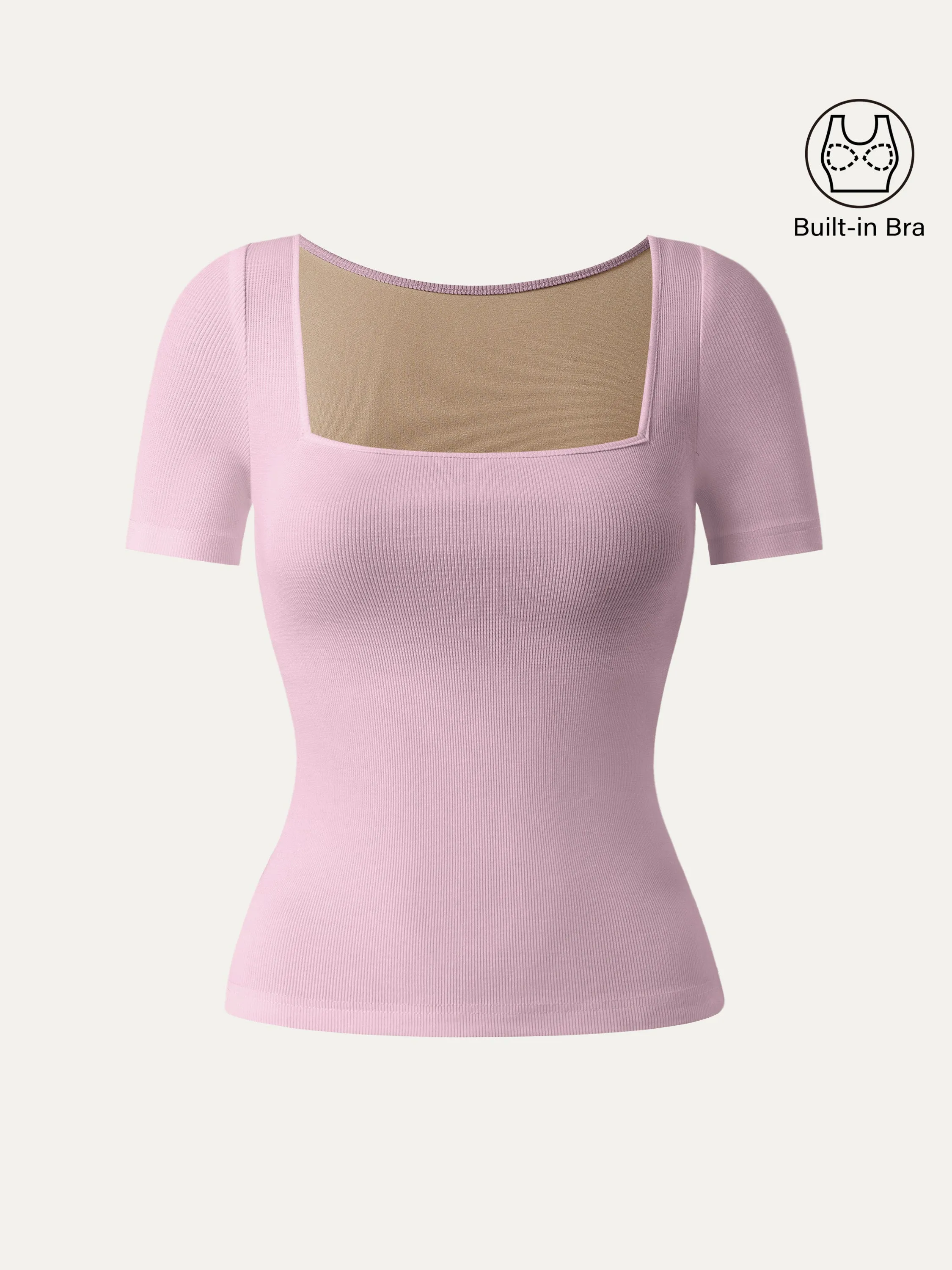 Square Neck Short Sleeve Cotton New Airy Brami