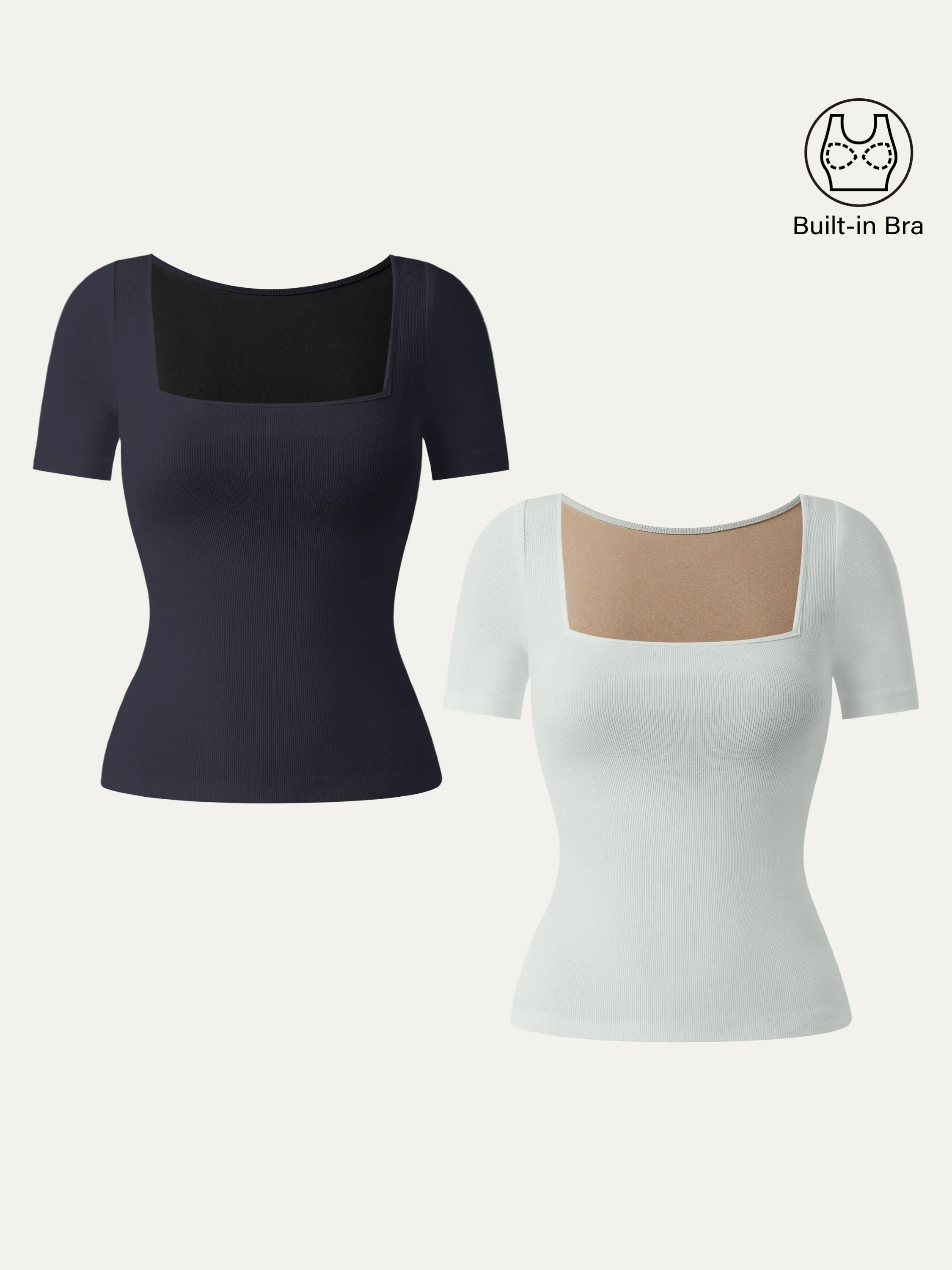 Square Neck Short Sleeve Cotton New Airy Brami