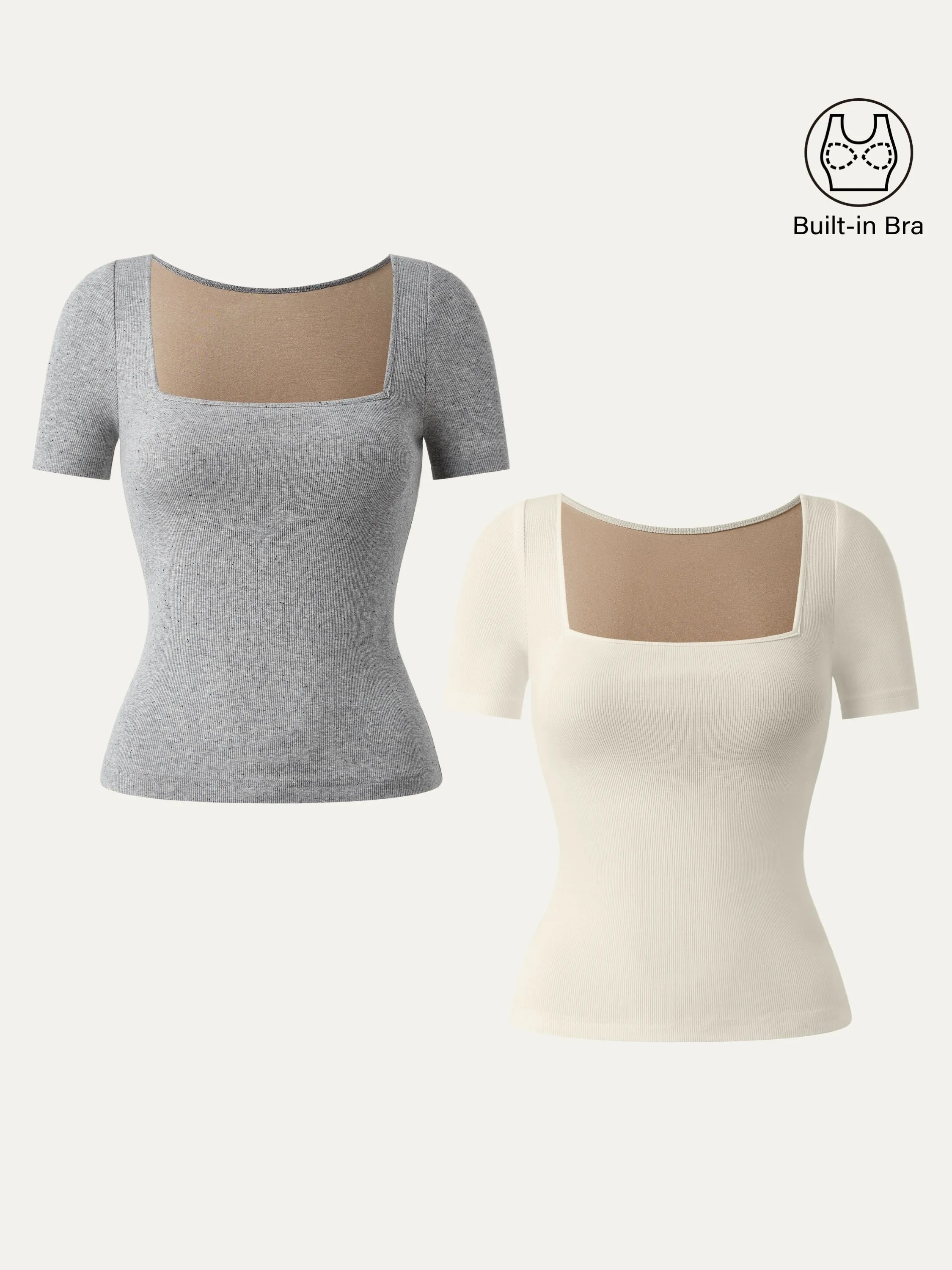 Square Neck Short Sleeve Cotton New Airy Brami
