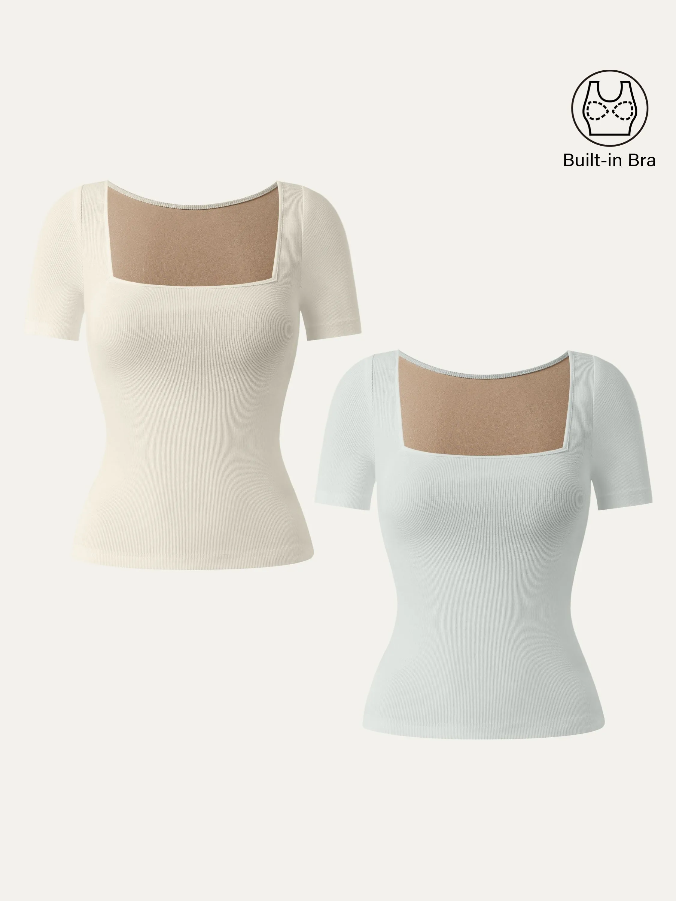 Square Neck Short Sleeve Cotton New Airy Brami