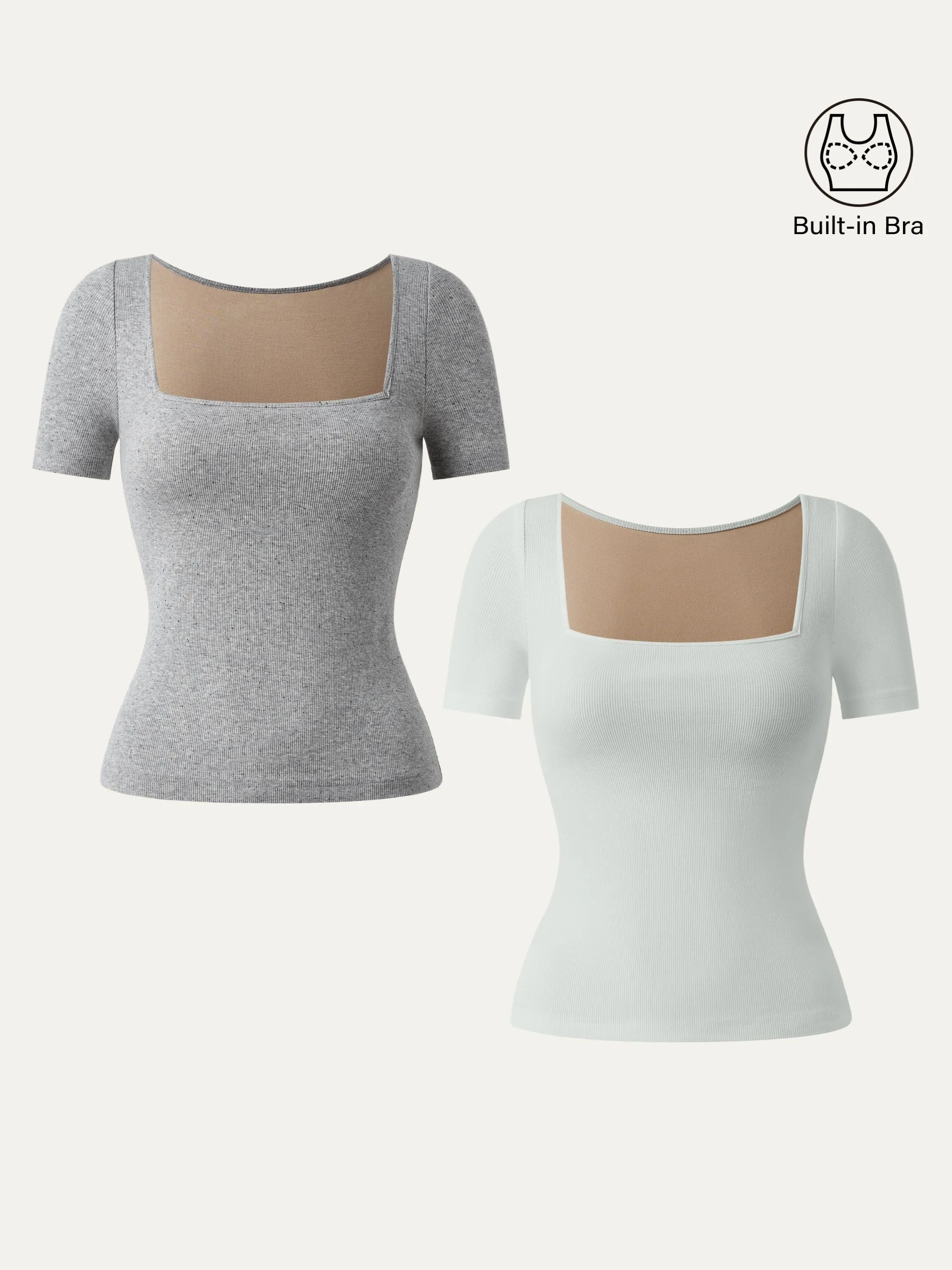 Square Neck Short Sleeve Cotton New Airy Brami