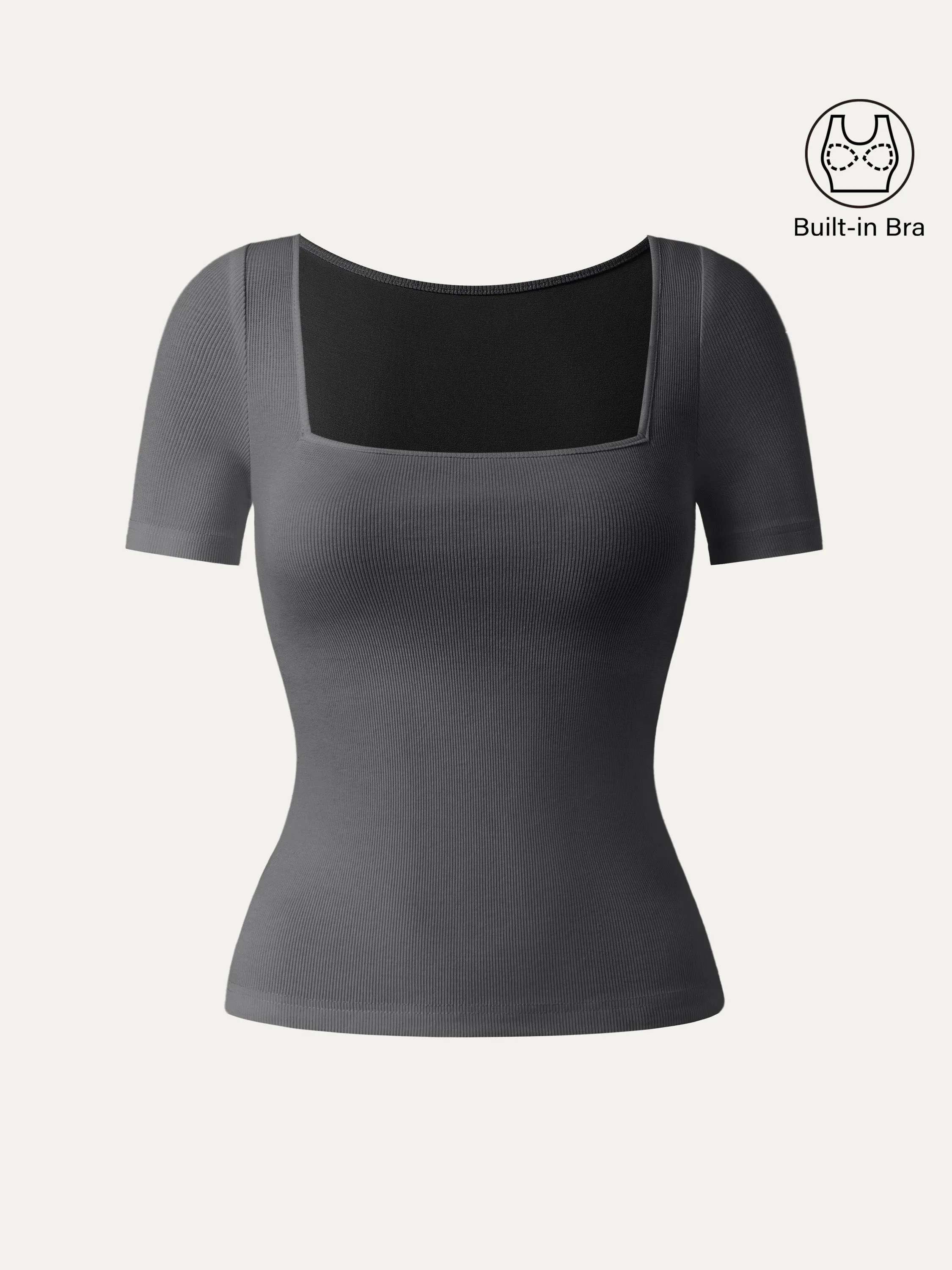 Square Neck Short Sleeve Cotton New Airy Brami
