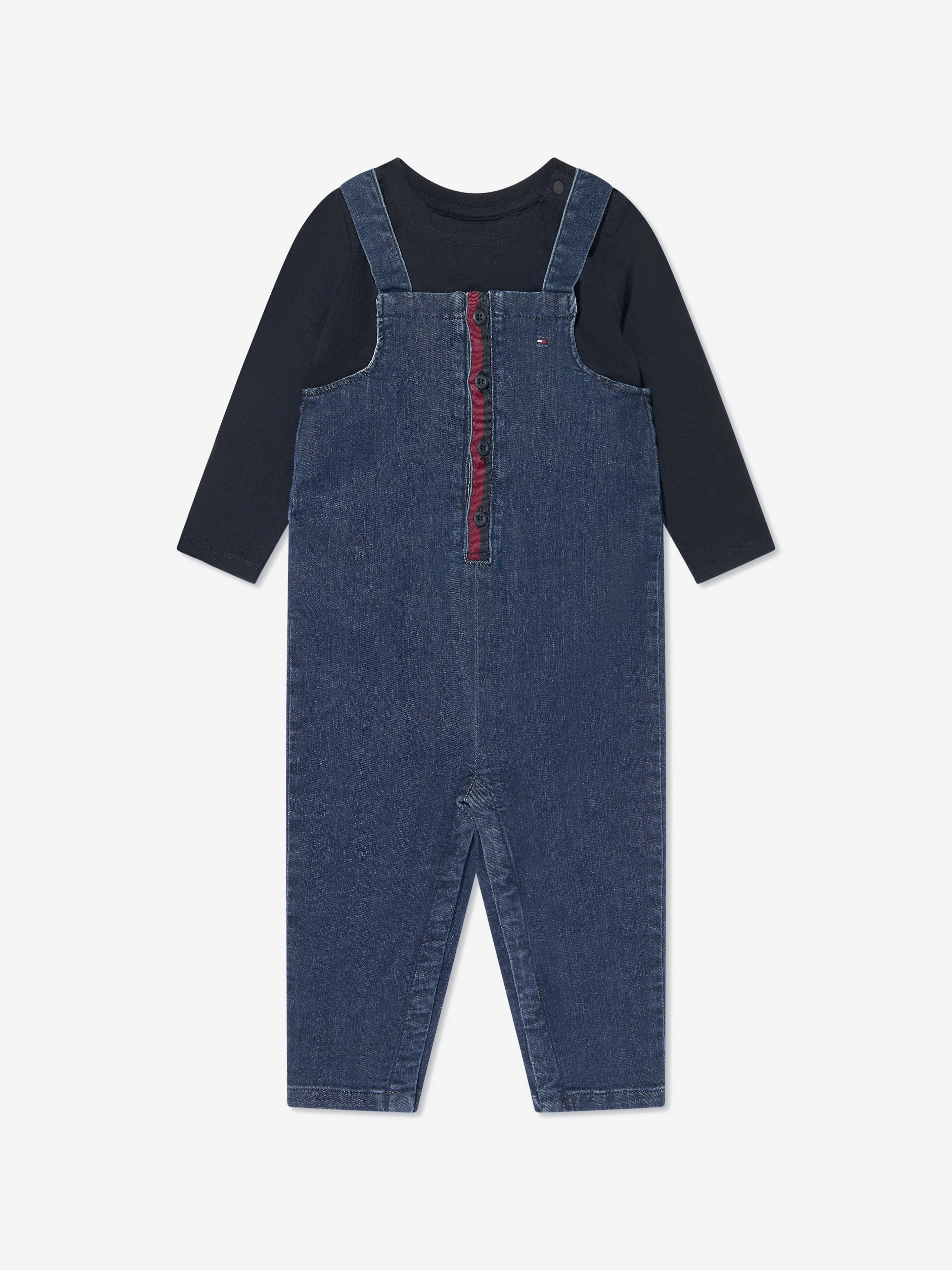 Tommy Hilfiger Baby Dungaree Set in Navy