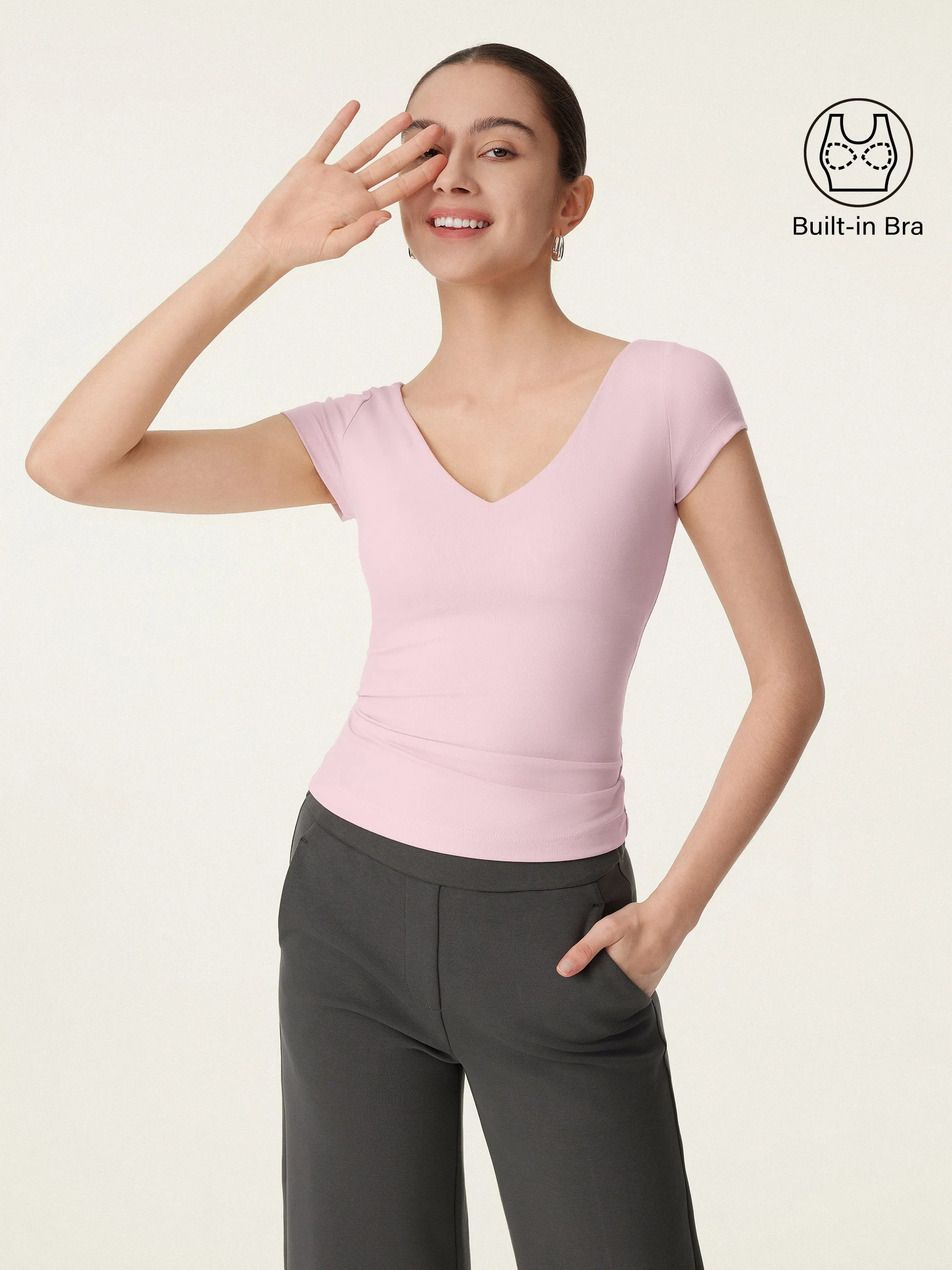 V-neck Short Sleeve New Airy Brami