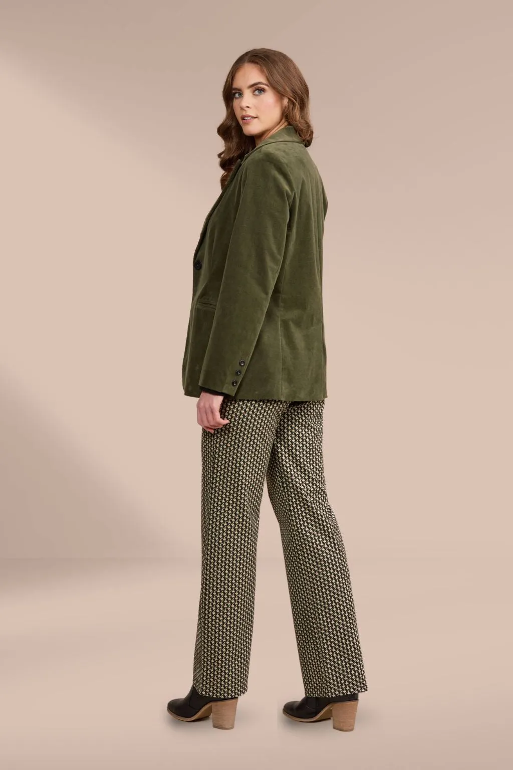 Vassalli Shaped Pinwale Cord Blazer Deep Sage