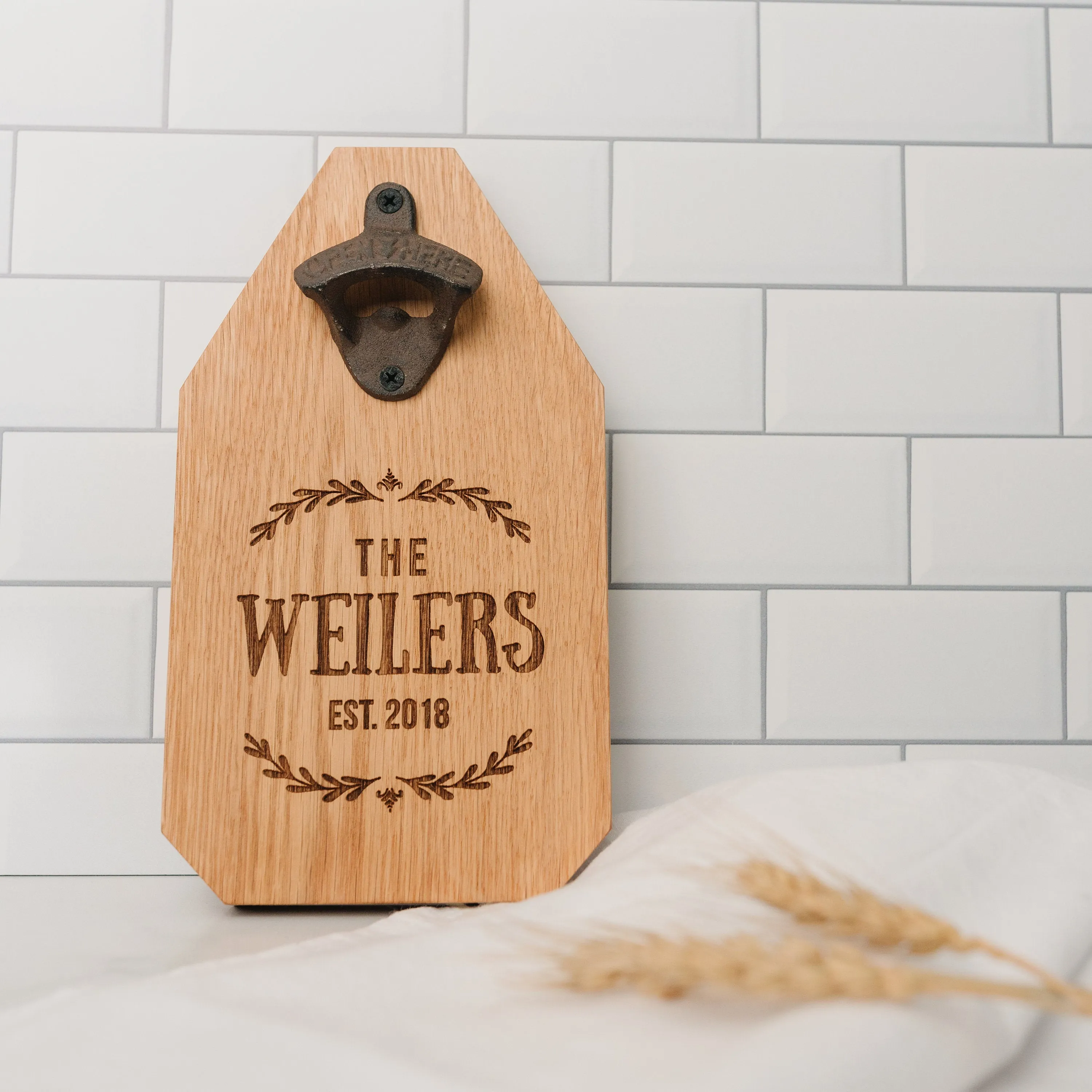 Wedding Gift, Personalized Beer Bottle Opener Wood Sign, Custom Wedding Gift for the Couple