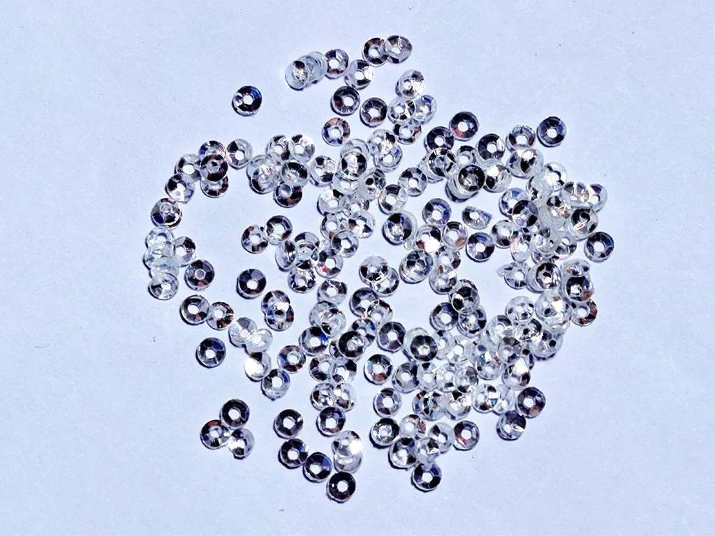White Centre Hole Bowl Plastic Sequin- 4 mm(Wholesale)
