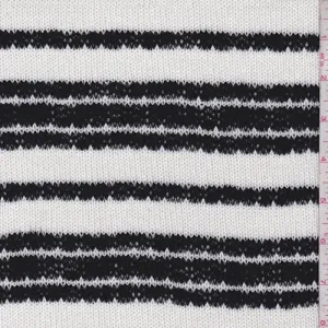 White/Black Stripe Sweater Knit Fabric
