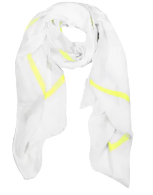 Yellow Vintage Soft Cotton Blend Block Stripe Shawl Wrap Scarf
